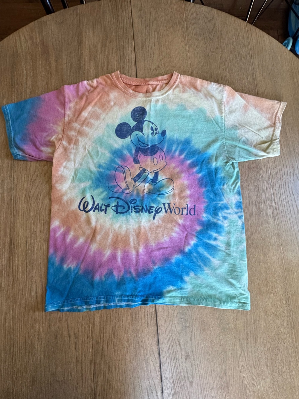 Walt Disney World Mickey Mouse Tie Dye Spiral T-Shirt Youth XL Fits S